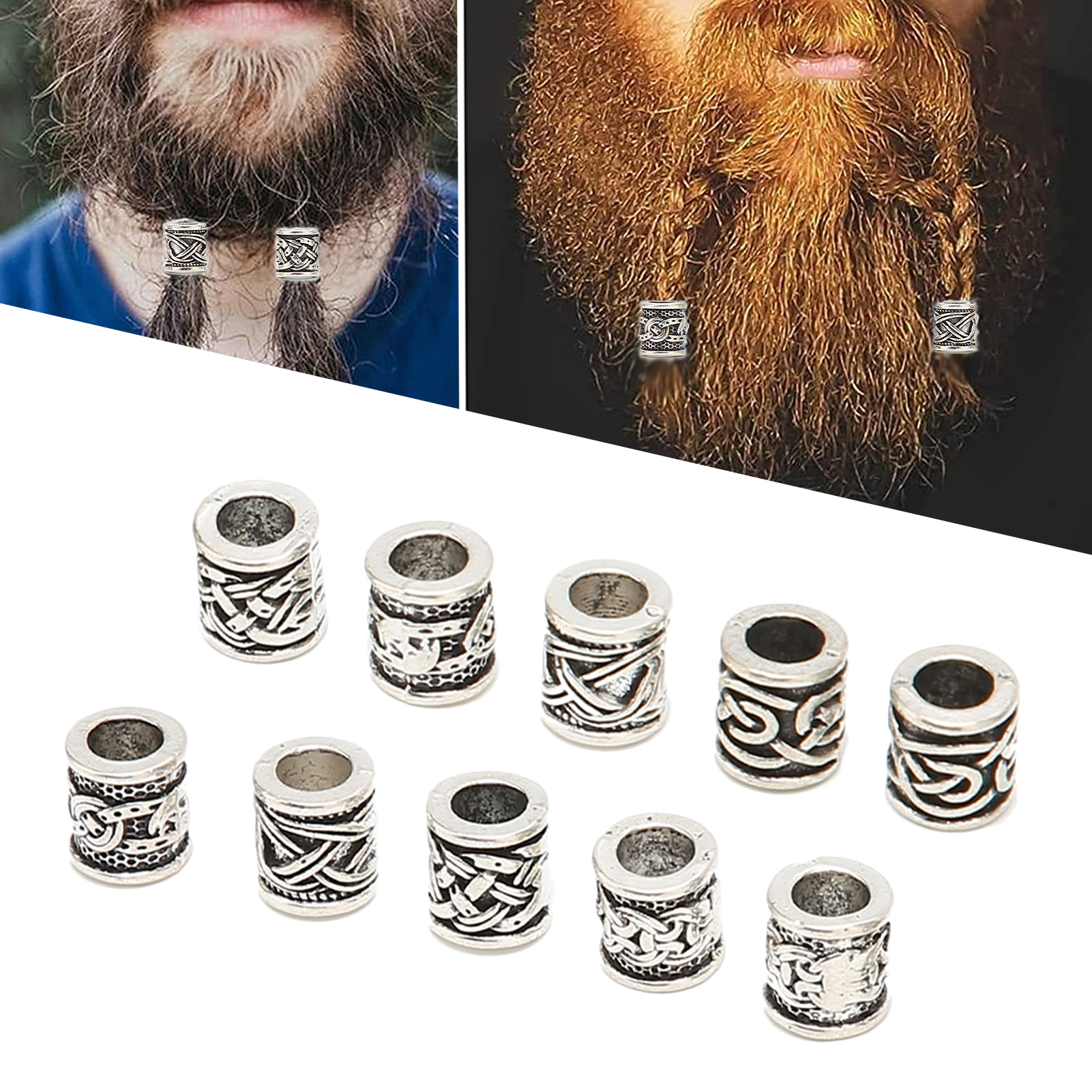Viking Beard Beads, Norse Dreadlock Beads Alloy For DIY Necklace For Beard  For DIY Bracelet